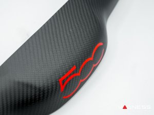 FIAT 500 Trunk Handle Cover - Carbon Fiber - Matte Carbon w/ Red 